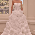 Andrea & Leo WL092 Lace Strapless Rosette Ball Gown
