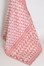 Rai : White and Red Blended Cotton Jamdani Saree, Bengali Durga Puja Look