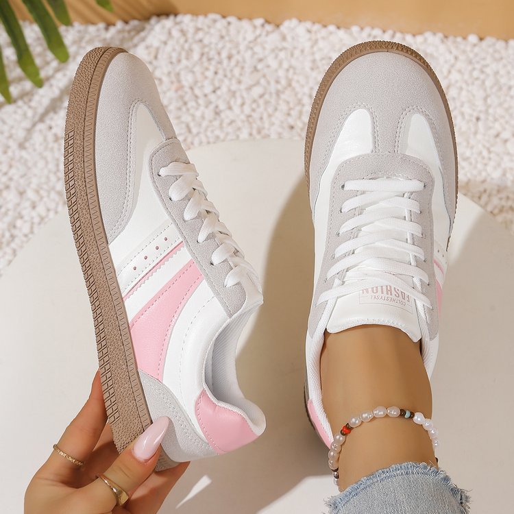 Plus-size Flat Lace-up Sneakers For Casual And Athletic Wear