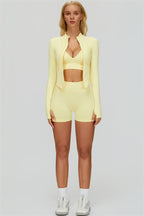 The Empower Jacket Sports Bra Shorts 3-Piece Set