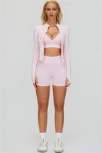 The Empower Jacket Sports Bra Shorts 3-Piece Set