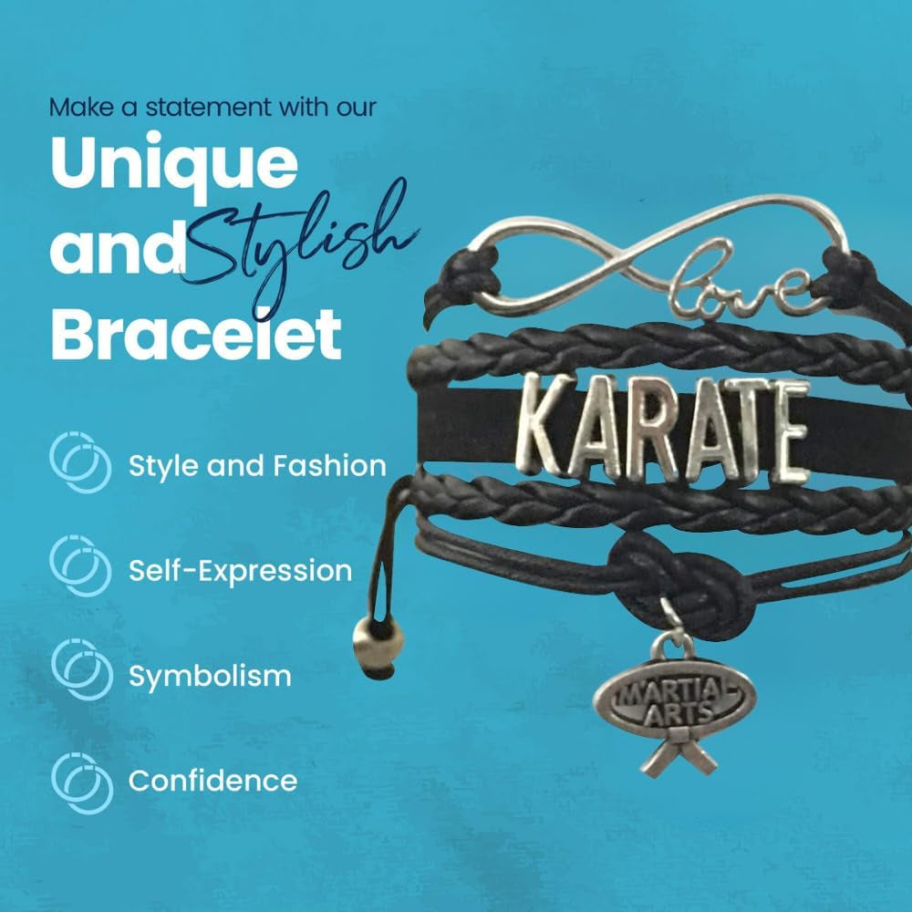 Karate Charm Bracelet - Martial Arts Adjustable Bracelet