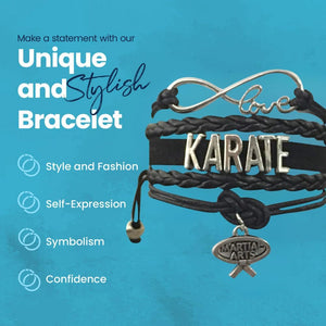 Karate Charm Bracelet - Martial Arts Adjustable Bracelet