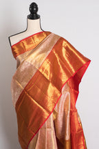 Blush Petal : Handwoven Brocade Bridal Kanjivaram Silk Saree