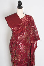 Preeti | Brownish Maroon Sequin Saree | Luxury Partywear & Graduation Collection