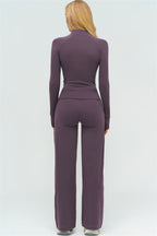 The Twirl Zip Jacket Halter Tank Top New Straight Leg Pants 3-Piece Set