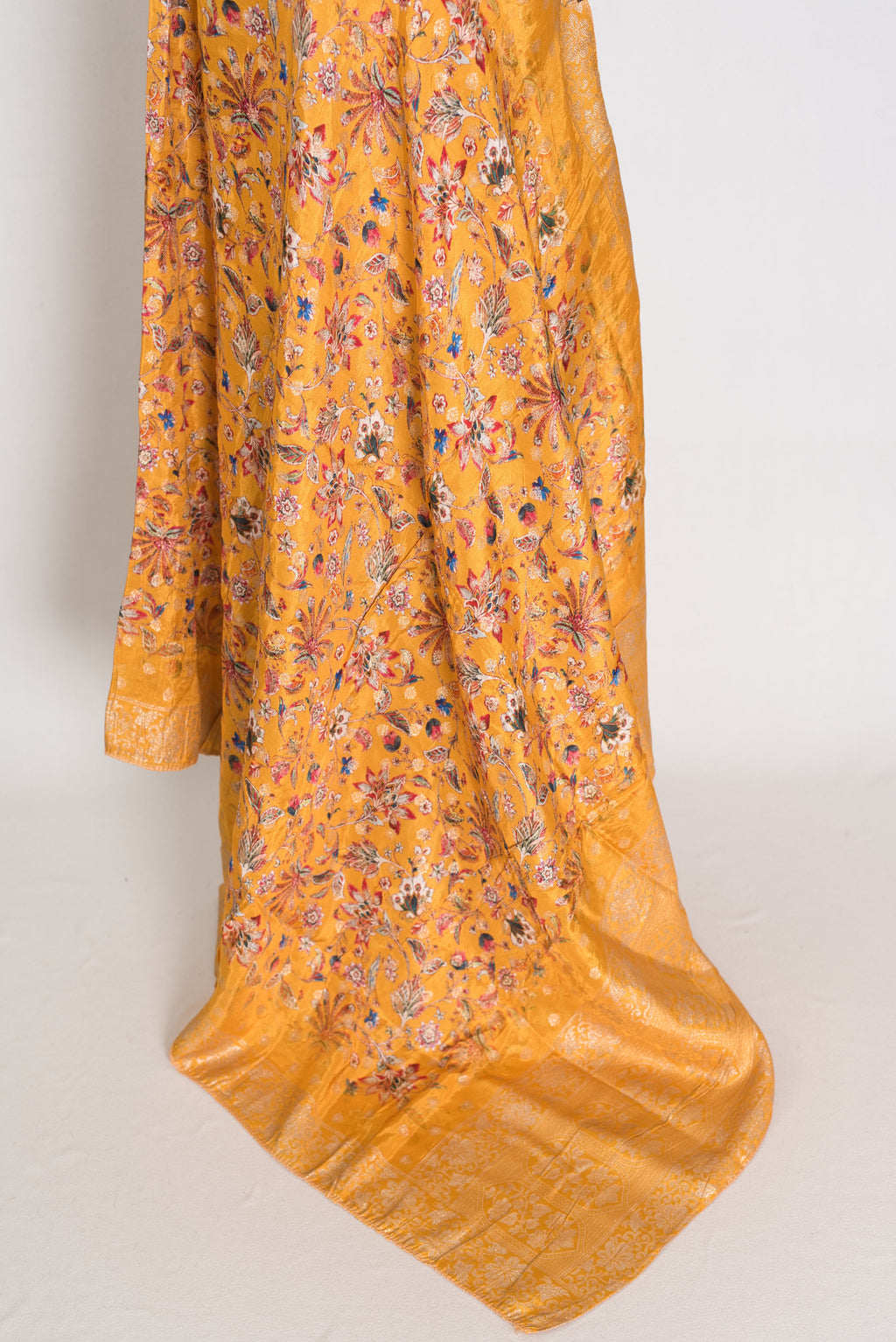 Bani : Yellow Dola Silk Printed Banarasi Dupatta