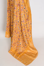 Bani : Yellow Dola Silk Printed Banarasi Dupatta