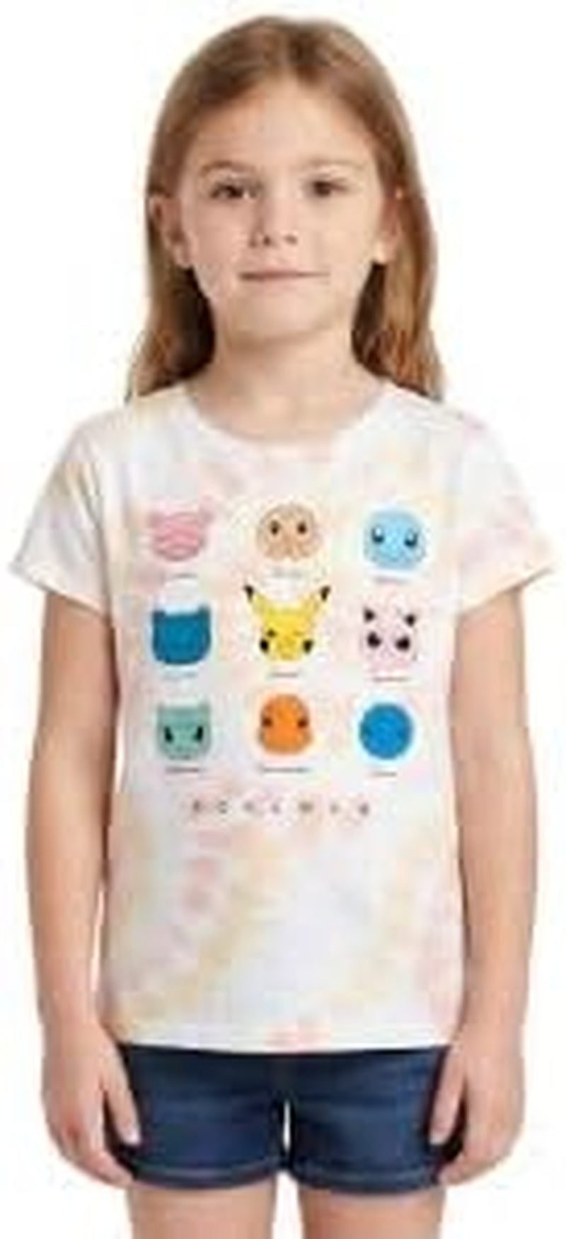 Girls Pokemon Tie-Dye Graphic T-Shirt, Character Tee for Kids Sizes 4-16