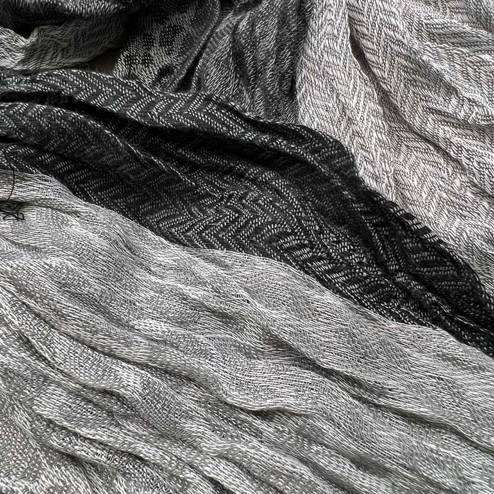 Jacquard Polyester Long Scarf For Women - Grey Winter Accessory 71inchx28inch