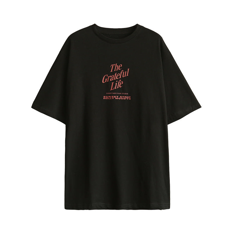 Relaxed Laid-back Versatile Retro Short-sleeve T-shirt