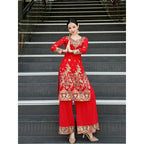 Female Indian Traditional Dance Dress Long Sleeve Tops Pants Bollywood Dance Saree Veil Suit Belly Dance Stage Clothing DQL10759