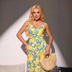 Women's V-neck Slip Dress With A Slit