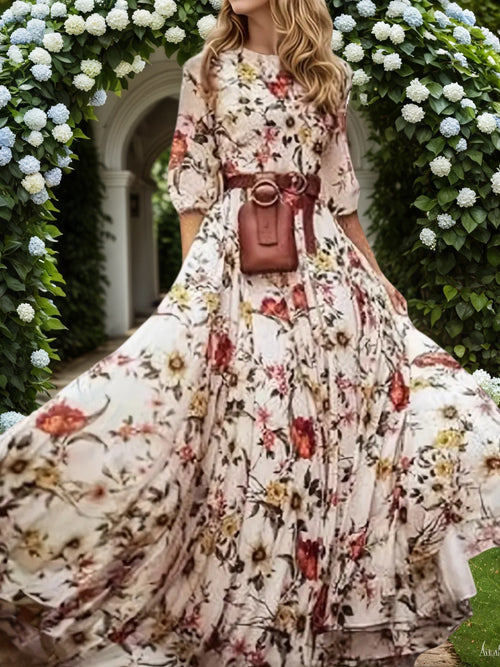 2025 New Women's Dresses, Flower Printed Dresses, Princess Dresses, Dresses
