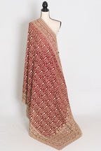 Mohey | Maroon and Gold Georgette Bridal Saree | Elegant Royal Festive Wear