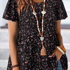 Women's Floral Sweet Short-sleeved Top