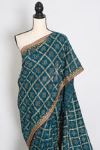 Gini | Greenish Blue Gharchola Saree| Budget-Friendly Lightweight Festive Wear