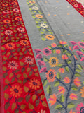 Bidisha | Grey & Red Semi Matka Tussar Jamdani Saree