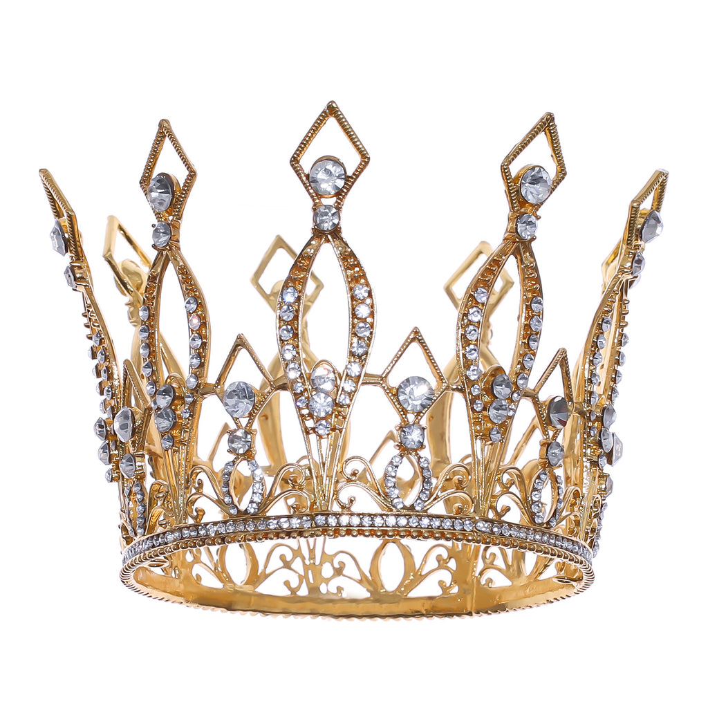 Golden King Crown Bride Full Circle Noble Crown Performance Decoration Photo Studio Shooting Accessories