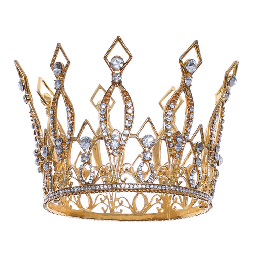 Golden King Crown Bride Full Circle Noble Crown Performance Decoration Photo Studio Shooting Accessories