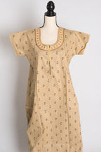 Printed Beige Pure Cotton Nightwear in Regular Size