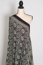 Ishq : Trending Black and Gray Semi Modal Silk Ajrakh Saree