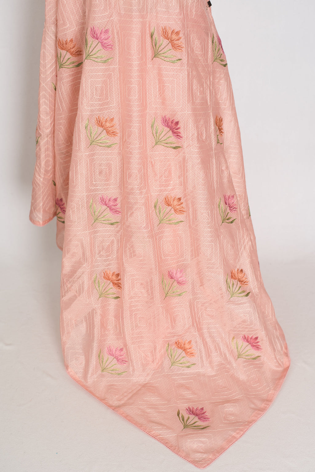 Mala | Peach Kota Silk Saree | Ultra-Lightweight, Breathable & Budget-Friendly