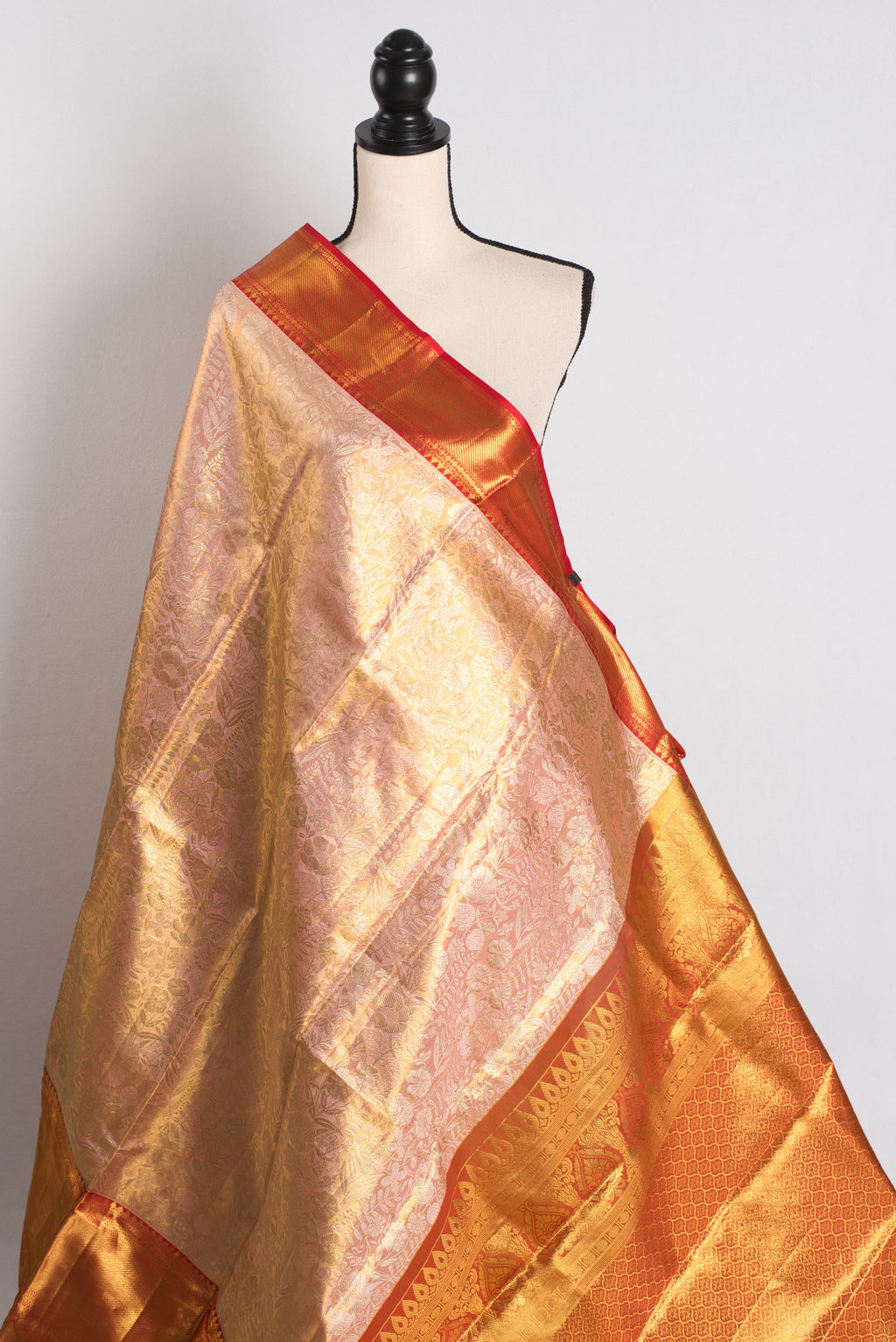 Blush Petal : Handwoven Brocade Bridal Kanjivaram Silk Saree