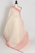 Jamini | Traditional White & Red Bengal Cotton Jamdani Saree
