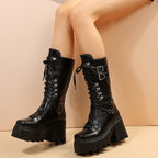 Stylish, Versatile Casual Leather Boots For Plus-size Women