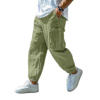 Mens Solid-Color Comfortable Breathable Casual Work Pants