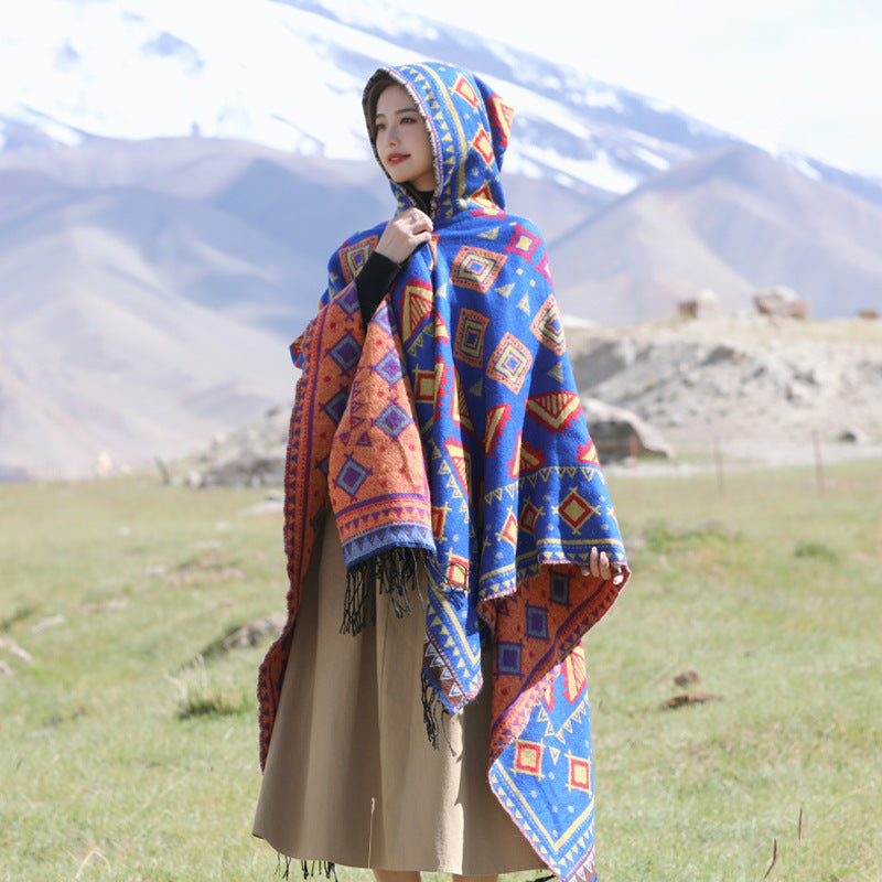 Dali Tourism Ethnic Style Shawl Northwest Thickened Warm Scarf