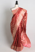 Silk Mark Certified Katan Banarasi Silk Saree with Jaal Floral Pattern
