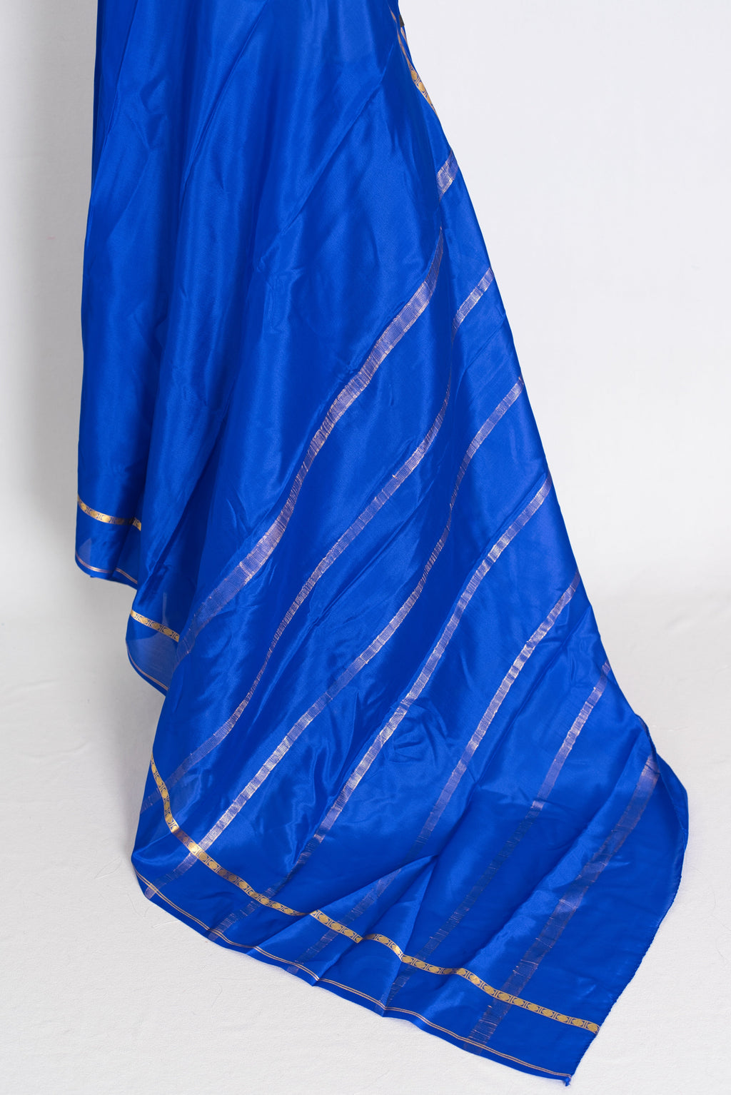 Mythili Royal Blue Pure Mysore Crepe Silk Saree – Silk Mark Certified