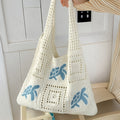 Knitted Retro Hollow Hand-Knitted Blue Turtle Knit Bag