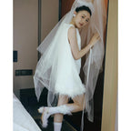 Satin White Simple Light Wedding Dress