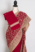 Vibah | Maroon Georgette Heavy Bridal Saree| Festive & Karwa Chauth Edition