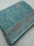Sudha | Soft Blue Georgette Partywear Saree | Soothing Pastel Floral Embroidery