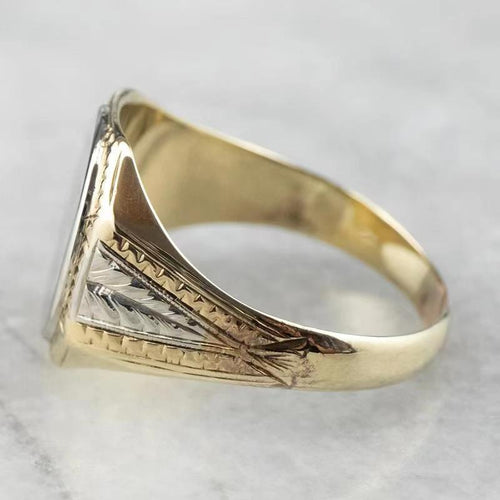 Fashionable Vintage Carved Letter Womens Ring