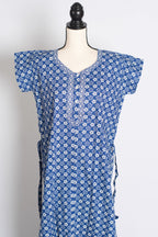 Printed Blue Pure Cotton Nightwear in Regular Size — Style B (Sep)
