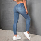 High-elastic Versatile Slim-fit Mid-rise Skinny Pants Relaxed Fit