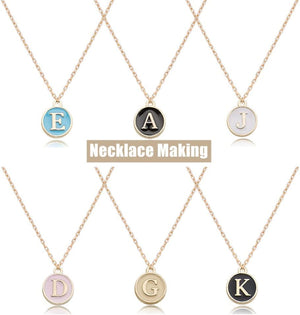 104 Pack Alphatbet Enamel Charms A-Z Letter Initial Double Side Beaded Pendants