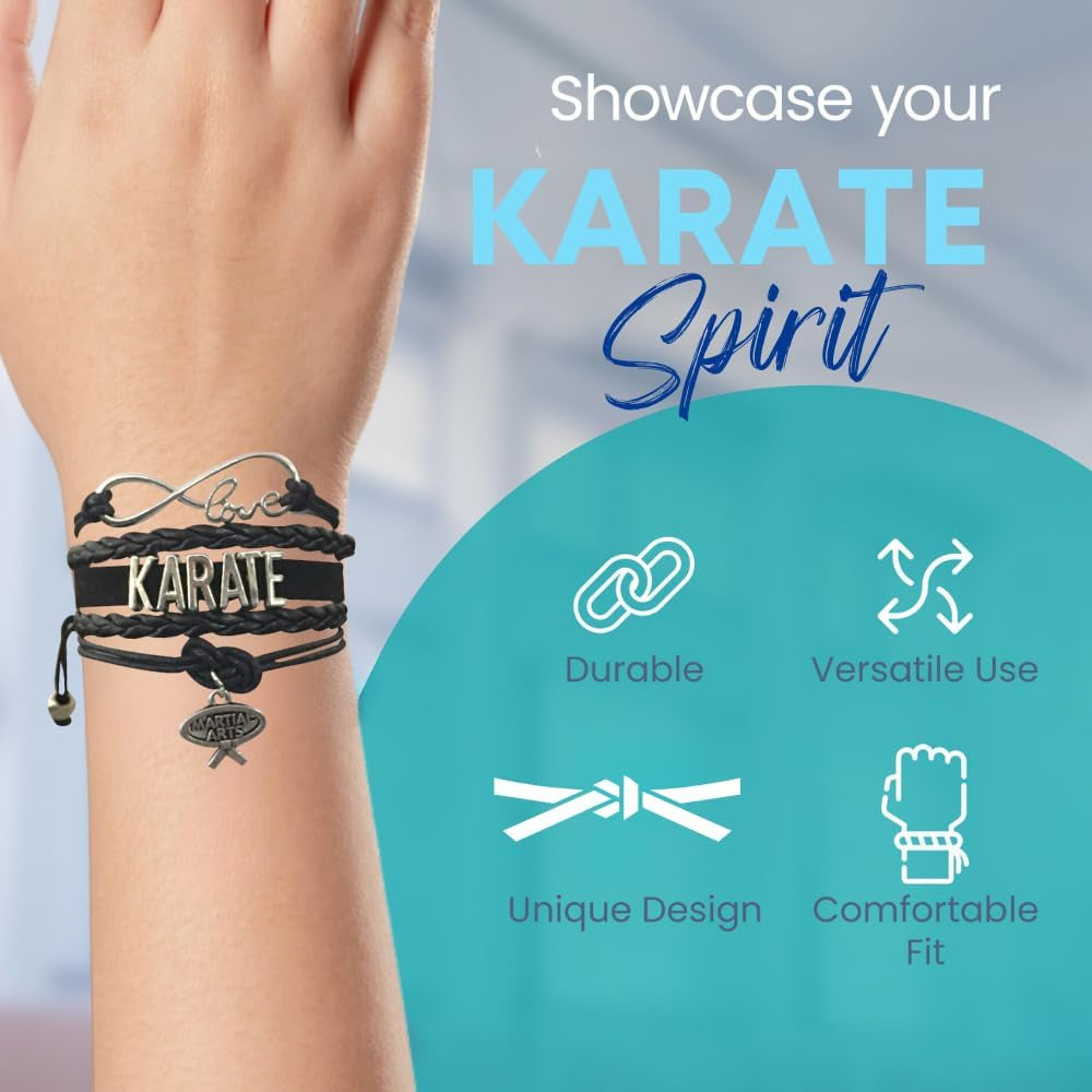 Karate Charm Bracelet - Martial Arts Adjustable Bracelet