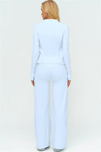 The Twirl Zip Jacket Halter Tank Top New Straight Leg Pants 3-Piece Set