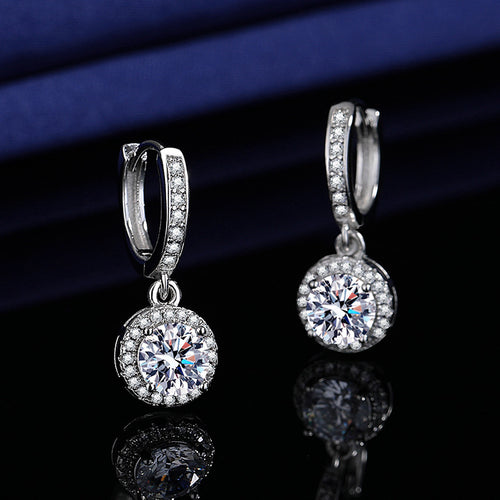 Fashionable High-Carbon Stone Tassel Princess Earrings For Women