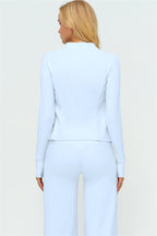 The Twirl Zip Jacket Halter Tank Top New Straight Leg Pants 3-Piece Set