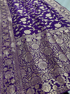 Liza : Purple and Gold Dola Silk Banarasi Saree
