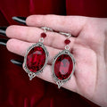 Gothic Black And Red Crystal Victorian Gothic Earrings