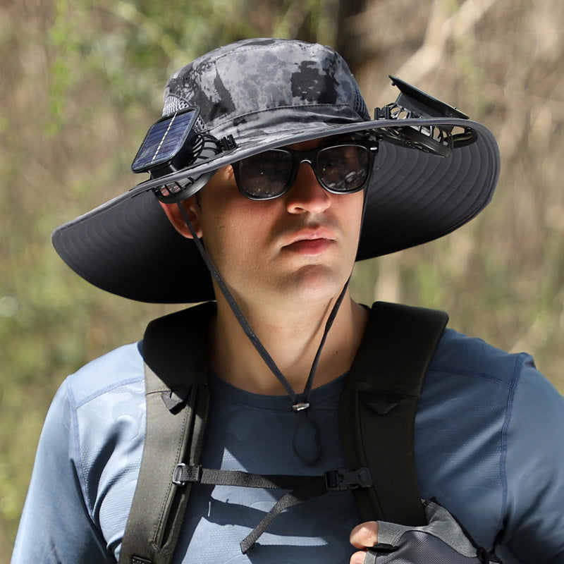 Solar Fan Cap Outdoor Mountaineering Fishing
