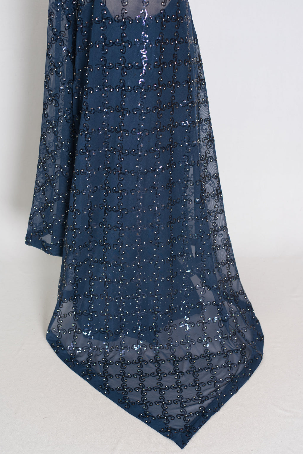 Maya | Midnight Blue Soft Net Sequin Saree | Bollywood Partywear